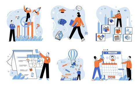 Time management. Efficient time management is crucial for project completion イラスト素材