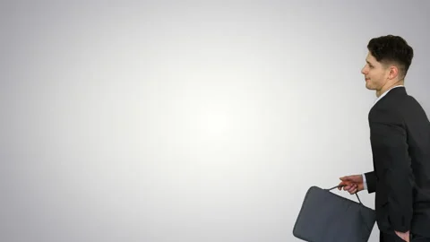 Time management failure Happy dancing businessman starts running late to a Stock-Footage 130701724