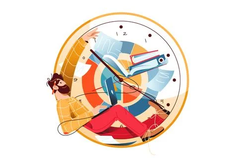 Time management in a fast-paced work environment Stock Illustration
