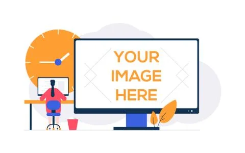 Time management - flat design style colorful illustration Stock Illustration