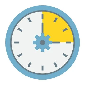 Time Management flat icon, seo and development Stock Illustration