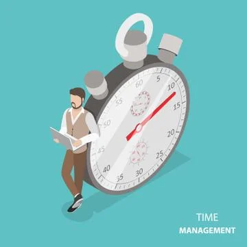 Time management flat isometric vector concept Stockillustratie