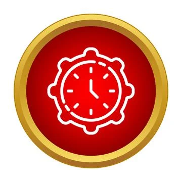 Time management gear clock icon button Stock Illustration
