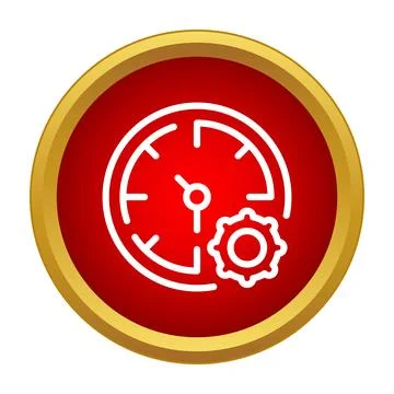 Time management gear clock setting optimization icon イラスト素材