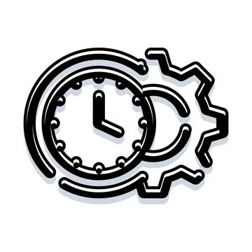 Time management gear mechanism optimizing workflow process Stock Illustration