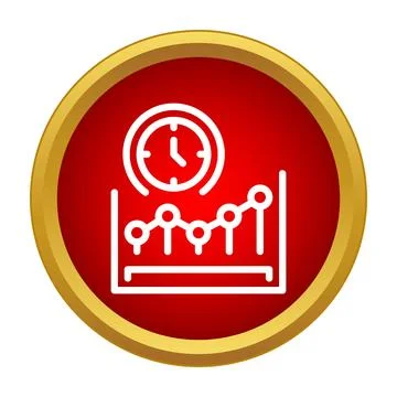 Time management graph icon showing business analytics 스톡 일러스트