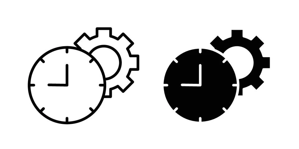 Time management icon bundle for website design projects Stock Illustration