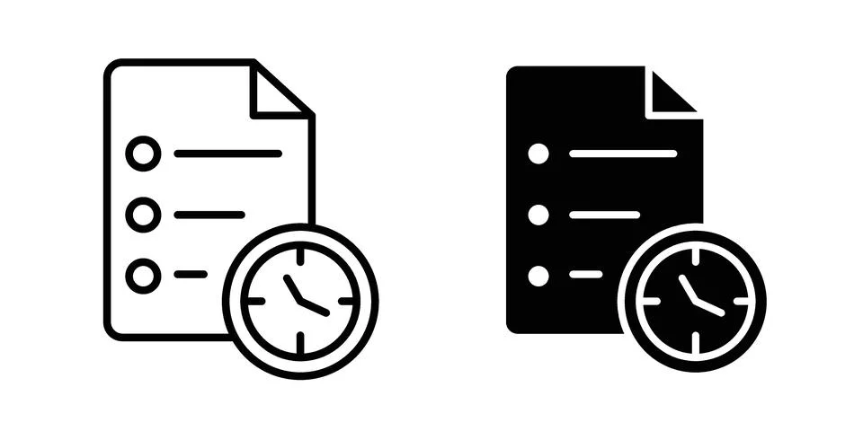 Time management icon bundle for website design projects Stock Illustration