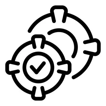 Time management icon with check mark Stock Illustration