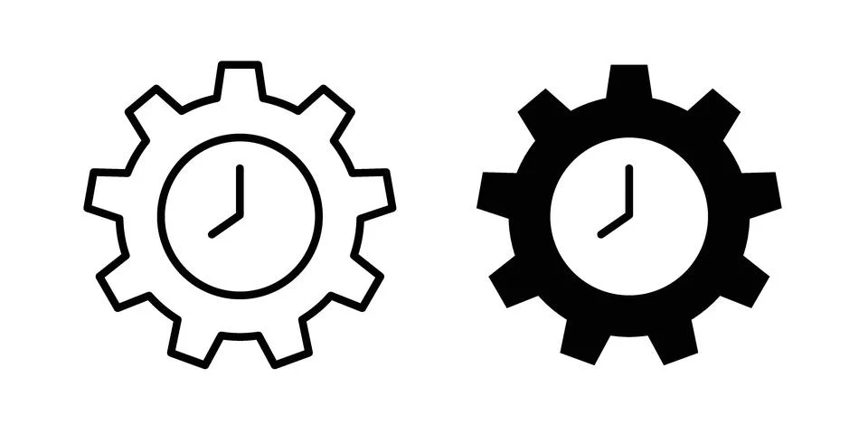 Time management icon concept logo design collection Stock Illustration