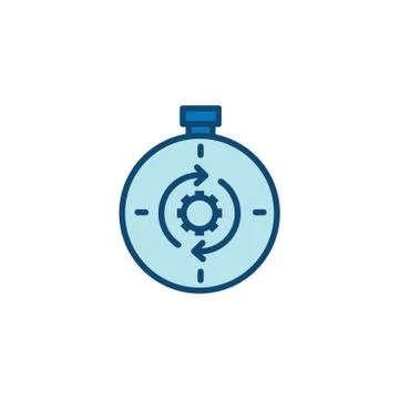 Time Management Icon with Deadline, Hurry, and Punctual Symbolism Stock Illustration