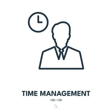 Time Management Icon. Efficiency, Productivity, Schedule. Editable Stroke Stock Illustration