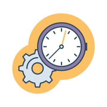 Time management icon. Flat design vector illustration. Stock Illustration