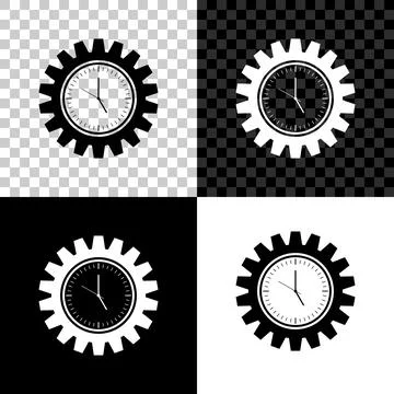 Time Management icon isolated on black, white and transparent background. Clock Stock-Illustration