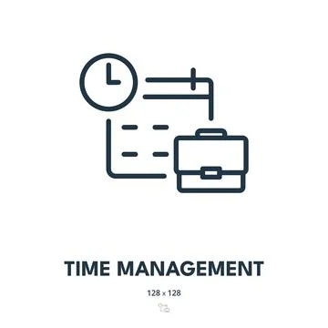 Time Management Icon. Schedule, Productivity, Deadline. Editable Stroke Stock Illustration