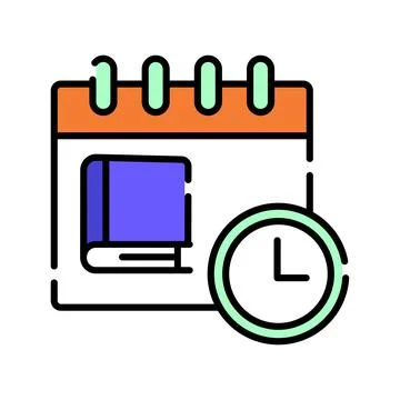 Time management icon for study planning and learning schedule Stock Illustration