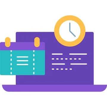 Time management icon vector clock and schedule Stock Illustration