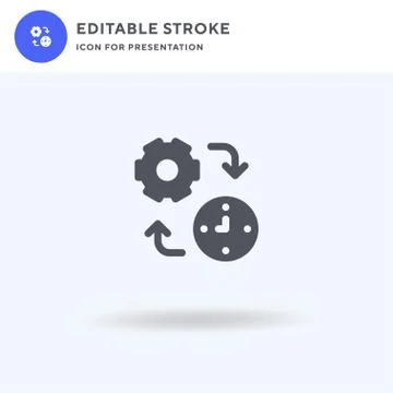 Time Management icon vector, filled flat sign, solid pictogram isolated on white Stock Illustration