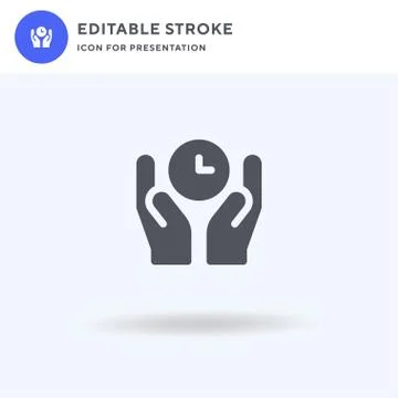 Time Management icon vector, filled flat sign, solid pictogram isolated on white Stock Illustration