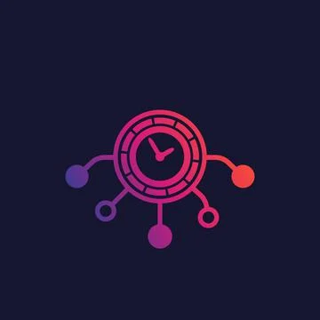 Time management icon, vector Illustrazione stock
