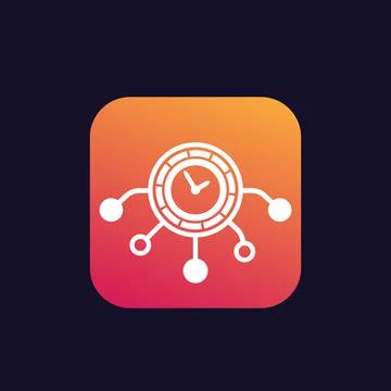 Time management icon, vector sign Illustrazione stock