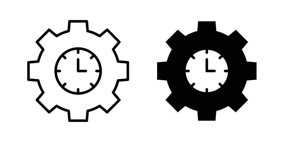 Time management icon for web projects Stock Illustration