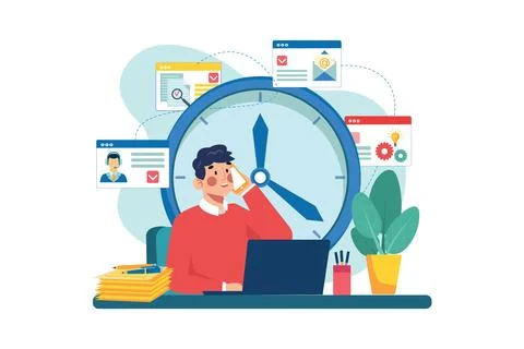 Time management Illustrazione stock
