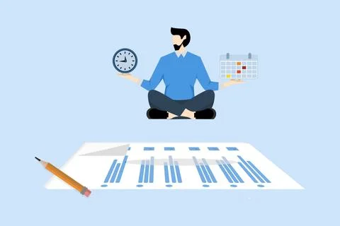 Time management to increase productivity Stock Illustration