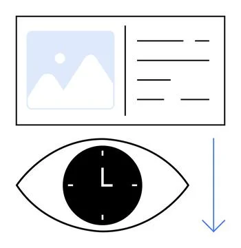 Time management, information processing, visual analytics, attention span, vi Stock Illustration