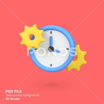 Time management isolated 3d render icon illustration PSD Template