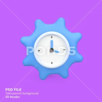 Time Management isolated 3d render icon illustration PSD Template