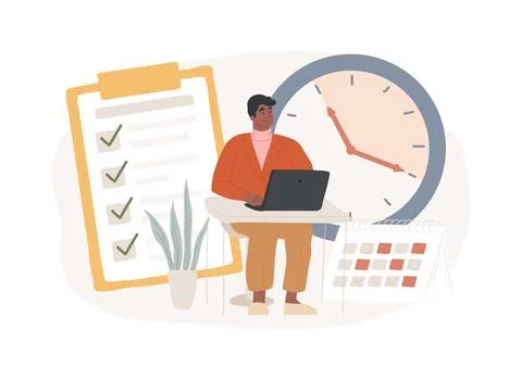 Time management isolated concept vector illustration. Ilustración de archivo
