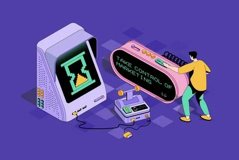 Time Management Isometric Scene Illustrazione stock
