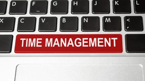 Time management on keyboard space button. Tax concept Stock Photos