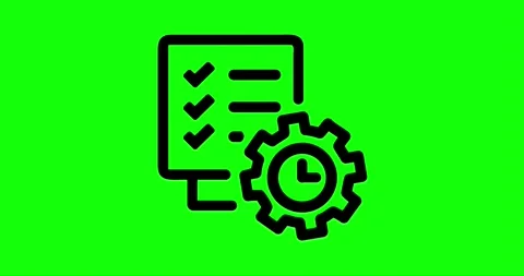 Time management line animation on Green Screen Background. Tasks planning a.. Stock Footage 308745442
