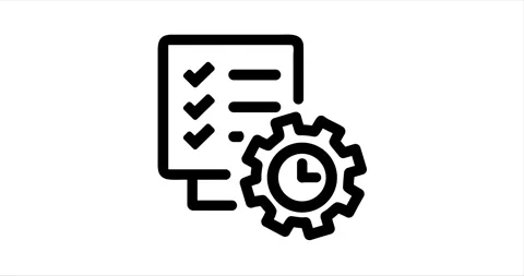 Time management line animation. Tasks planning animated icon. Organization .. Stock Footage 308745441
