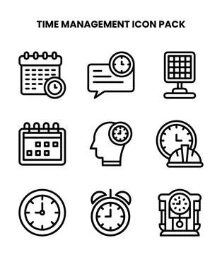 Time Management Line Bundle Icons Pack Stock-Illustration