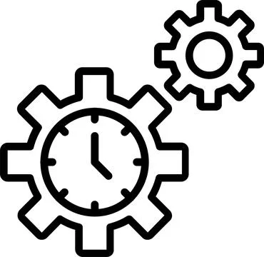 Time Management Line Icon Design Stock Illustration