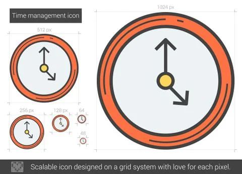 Time management line icon Stockillustratie
