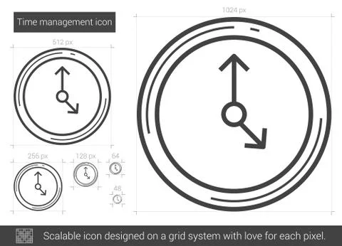 Time management line icon Stockillustratie