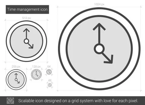 Time management line icon Stockillustratie