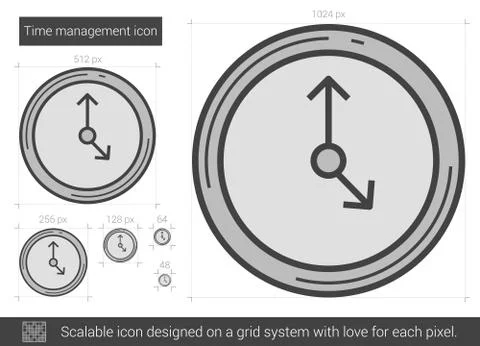 Time management line icon Stockillustratie