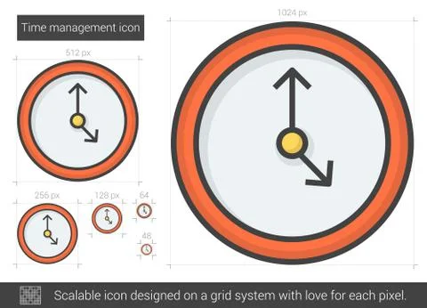 Time management line icon 스톡 일러스트