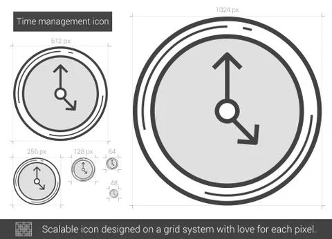 Time management line icon Illustrazione stock