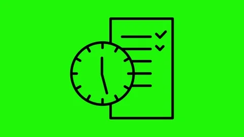 Time management looping animation on green background Stock Footage 341787072