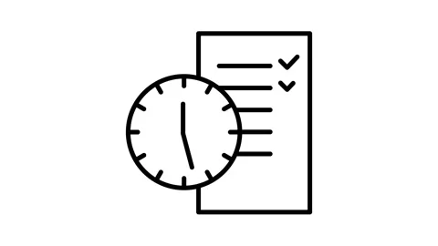 Time management looping animation on white background Stock Footage 341787079