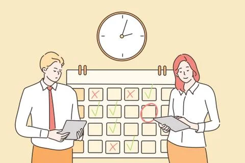Time management, multitasking, teamwork, business concept 스톡 일러스트