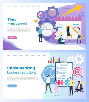 Time Management or Implementing Business Solutions イラスト素材