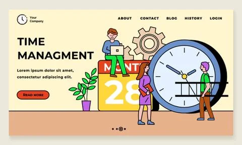 Time Management Organization of Working Space Stock Illustration