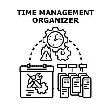 Time management organizer planning tasks and scheduling work イラスト素材